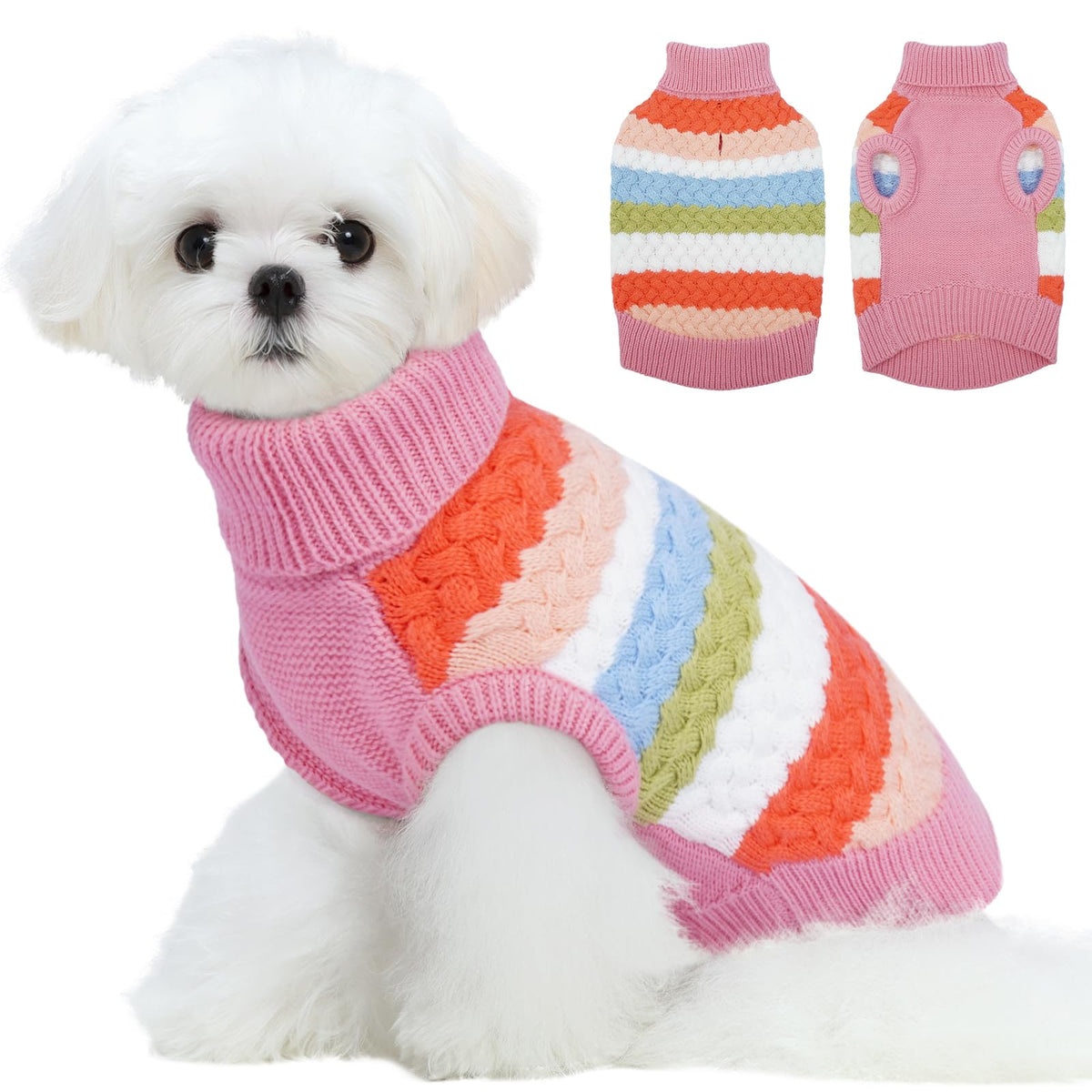 Dog Sweater Christmas Dog Sweaters for Extra Small Dogs (X-Small (Chest: 11.8''; Weight: 2 - 5LB) / Pink)