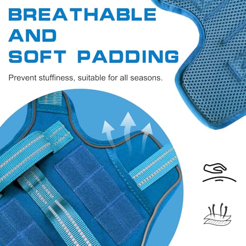 Dog Harness for Large Dogs (Blue / L(Neck:18-24",Chest:25-36"),45-80 lbs)