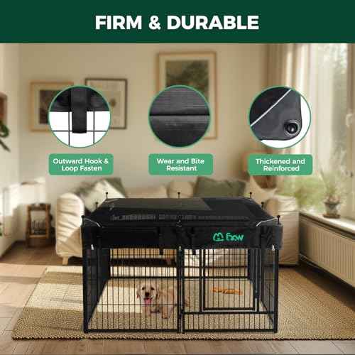 Rollick Dog Playpen with Mesh Top Cover (Black / 24"H)