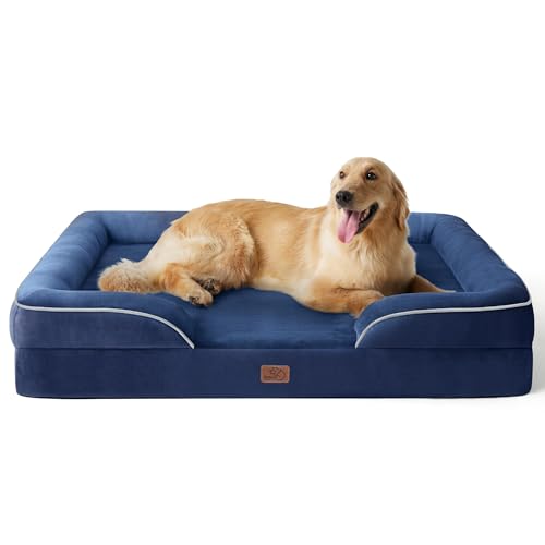 Orthopedic XLPlus Dog Bed Extra Large Washable Original Design (Blue Navy / 48"l X 35"w X 8"th)