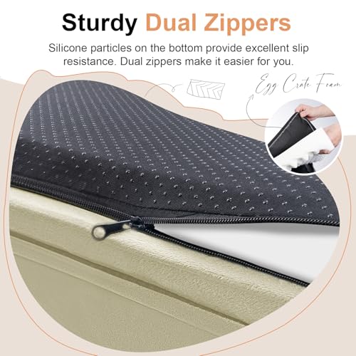 Orthopedic Dog Bed for Jumbo Dogs (Beige / 48.0"L x 33.0"W x 6.5"Th)