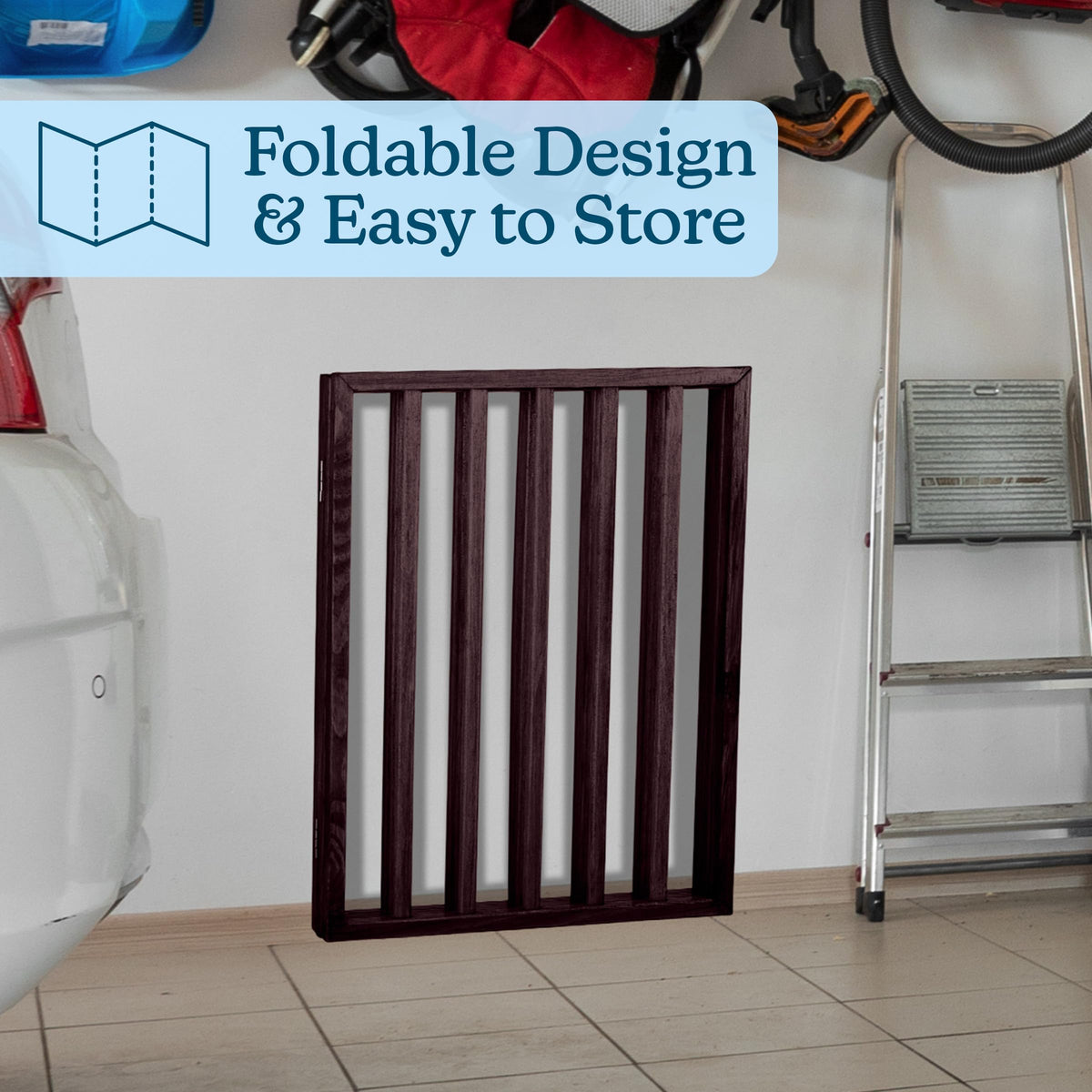 3 Panel Indoor Foldable Dog Fence for Stairs (Brown / 3 Panel)