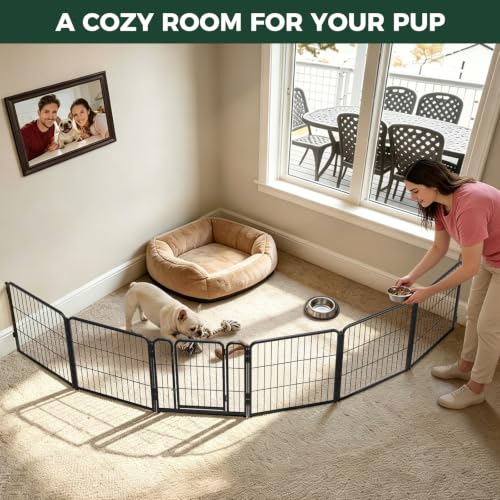 Homeplus Indoor Dog Playpen with Fence (Black / 24"H)