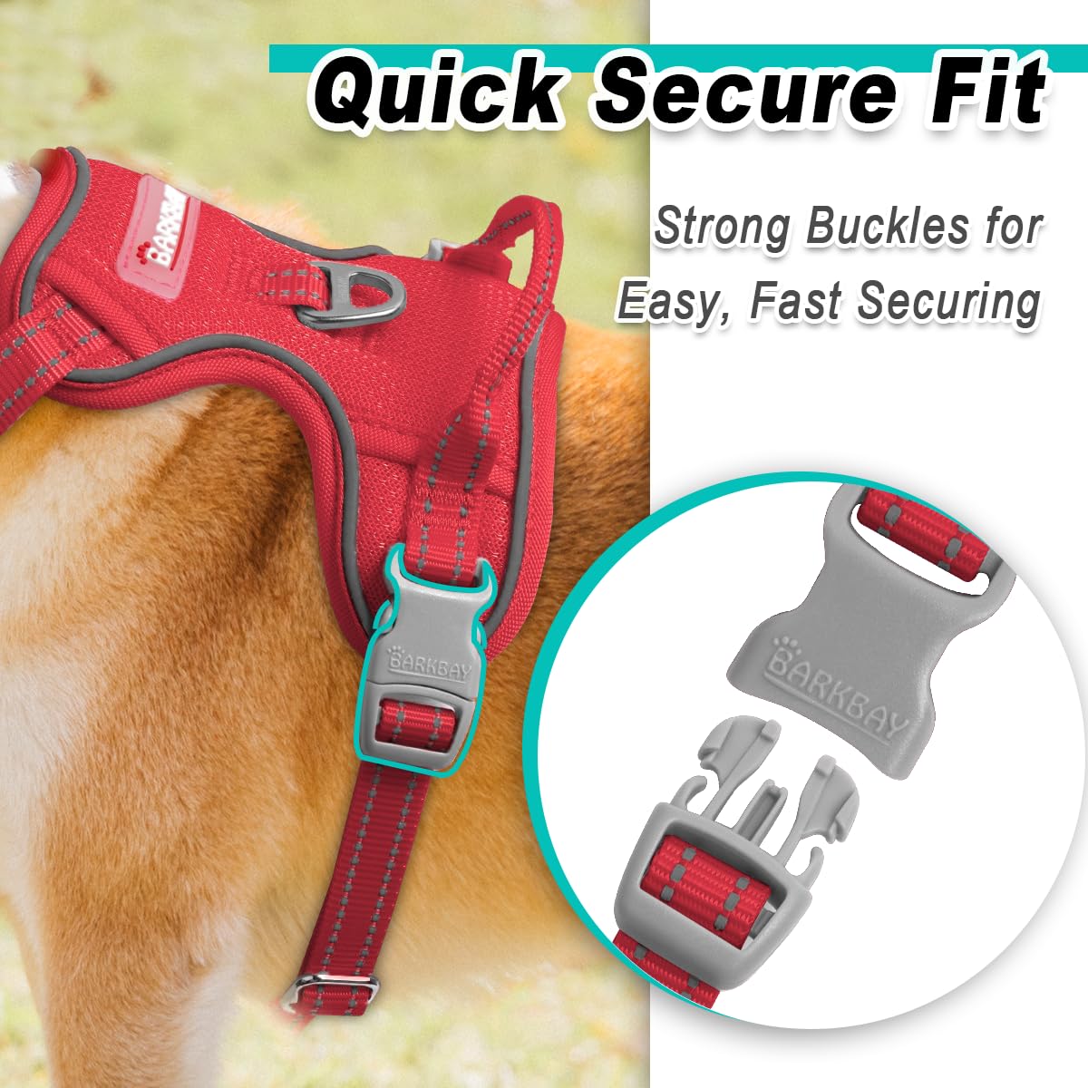 Dog Harness for Small Sized Dog No Pull Mesh 2 Clips Dog Vest (Red-Mesh / Small)