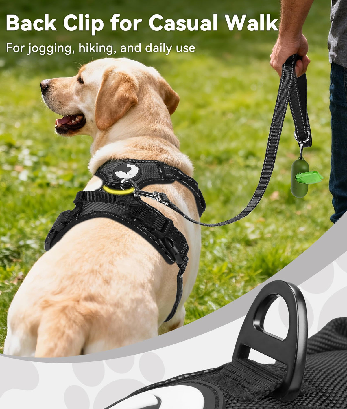No Pull Dog Harness for Large Dogs (Large / Black)