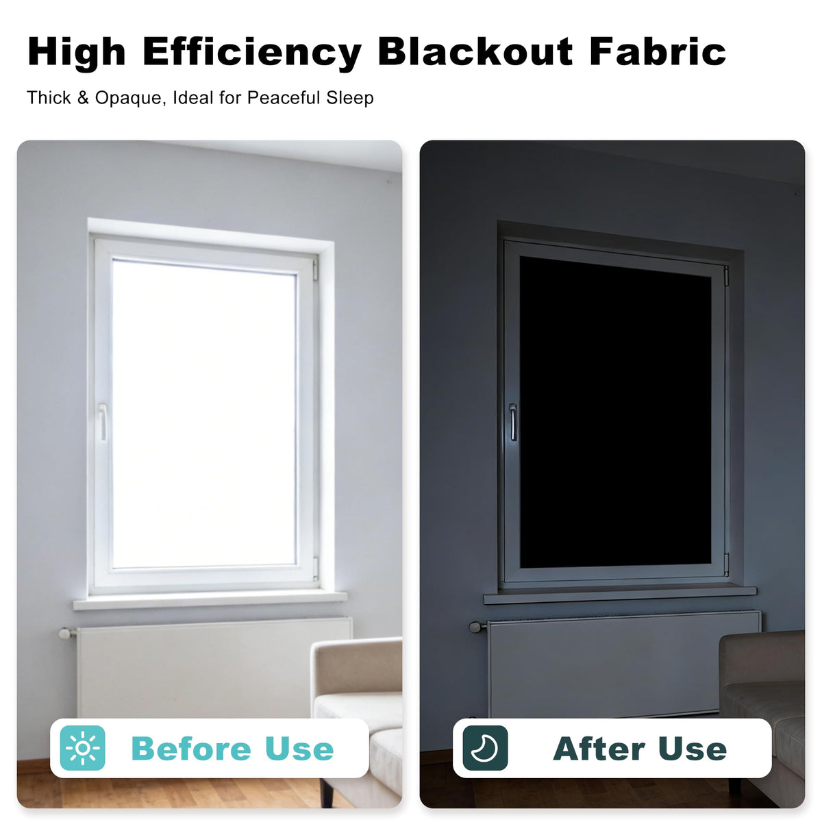 100% Blackout Curtains for Bedroom (57"W x 79"H)