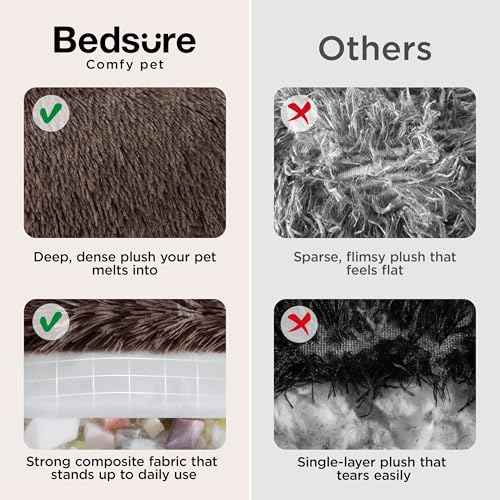 SupportMax® Calming XXL Dog Bed Extra Large Washable Pet Bed (Chestnut Brown / XXL(45x45x9))