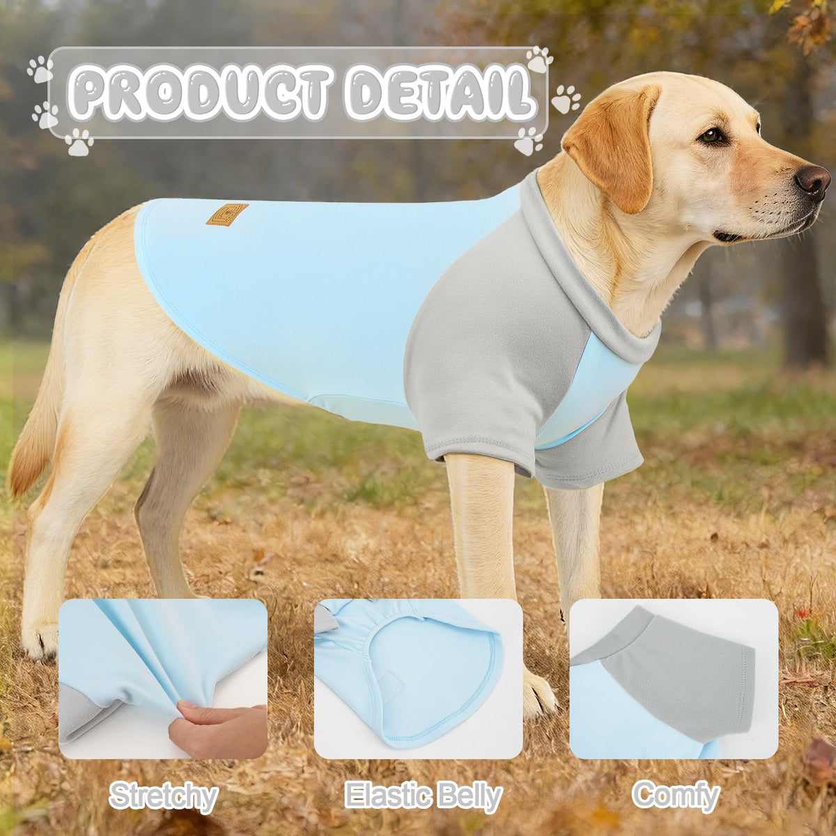 4 Pack Dog Sweaters Comfy Dog Clothes with Sleeves Puppy Shirts Pullover Pet Sweatshirt for Small Medium Large Dogs Boy Girl Doggy Outfits Cat Apparel (3X-Large / Navy, Grey)