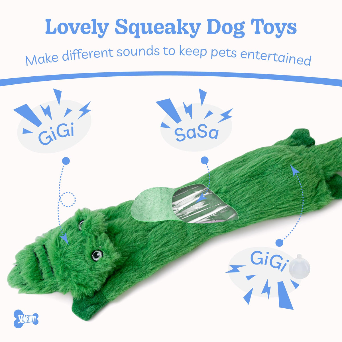Dog Squeaky Toys No Stuffing 2 Pack (Medium / Fur Plush-2 Pack)