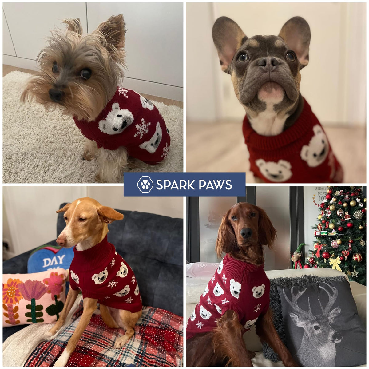 Christmas Knit Dog Sweater (Polar Bear / X-Large)