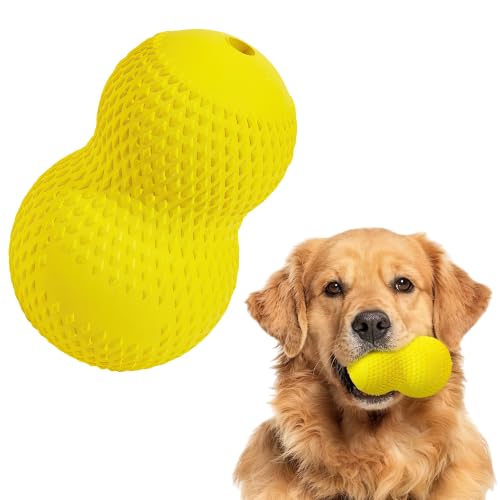 Natural Rubber Dog Chew Toys Dog Toys for Aggressive Chewers Gourd (Yellow-Gourd)