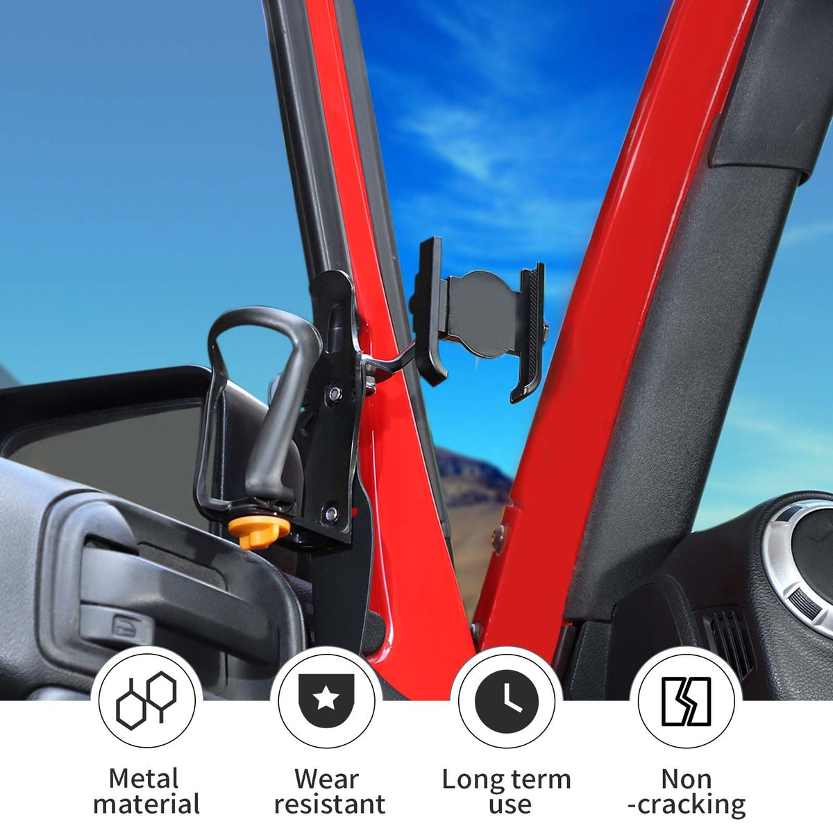 Door Cup Holder Expander Compatible with Jeep Wrangler JK JKU 2011 (Driver's Side / 11-18)