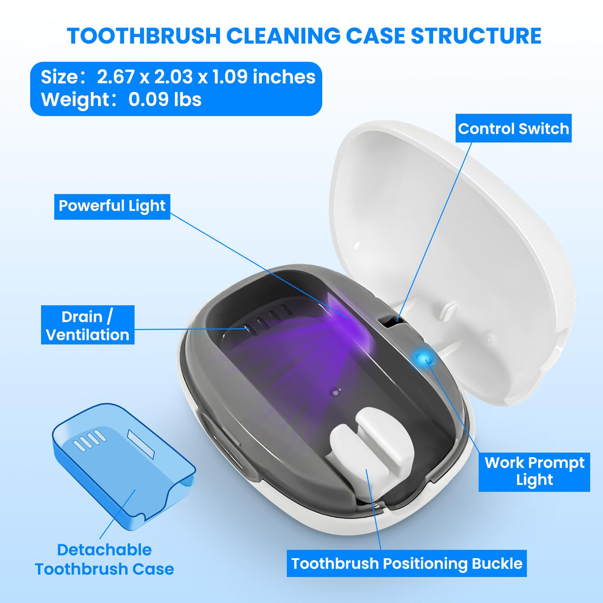 Toothbrush Cleaner Case (White)