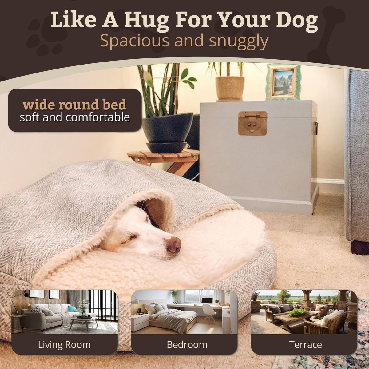 Cozy Cave Dog Bed (35.0"L x 35.0"W x 8.0"Th / Palmer Dove)