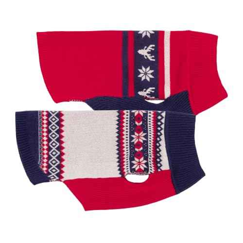 2 Pack Snowflake & Reindeer Dog Jacquard Sweater (X-Large / Snowflake & Reindeer)