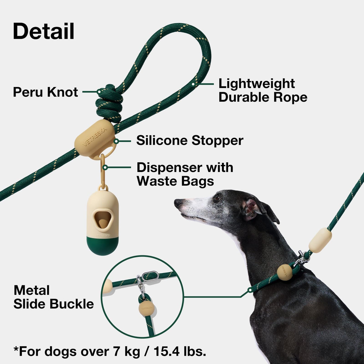 Hands Free Dog Leash (Santal Forest Green)
