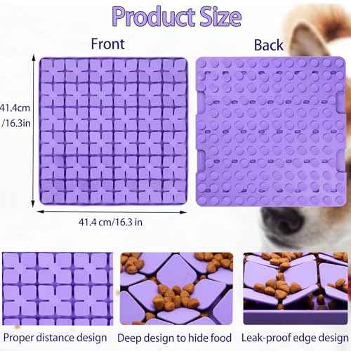 Silicone Snuffle Mat for Large Dogs (Purple-L (16.31x16.3in))