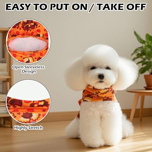 Thanksgiving Cat Sweater Warm Fleece Pet Clothes for Cats Only (Thanksgiving / Large)