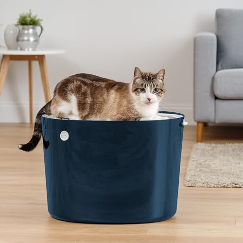 Top Entry Cat Litter Box (Top Entry / Navy)