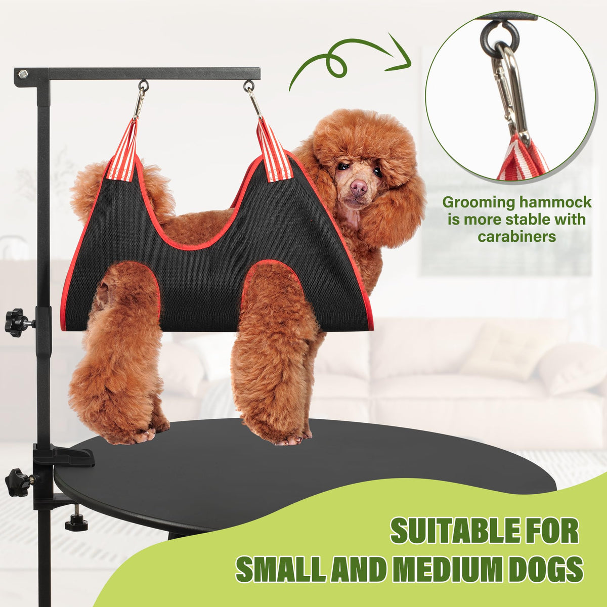Dog Grooming Arm 35" with Hammock (Black)