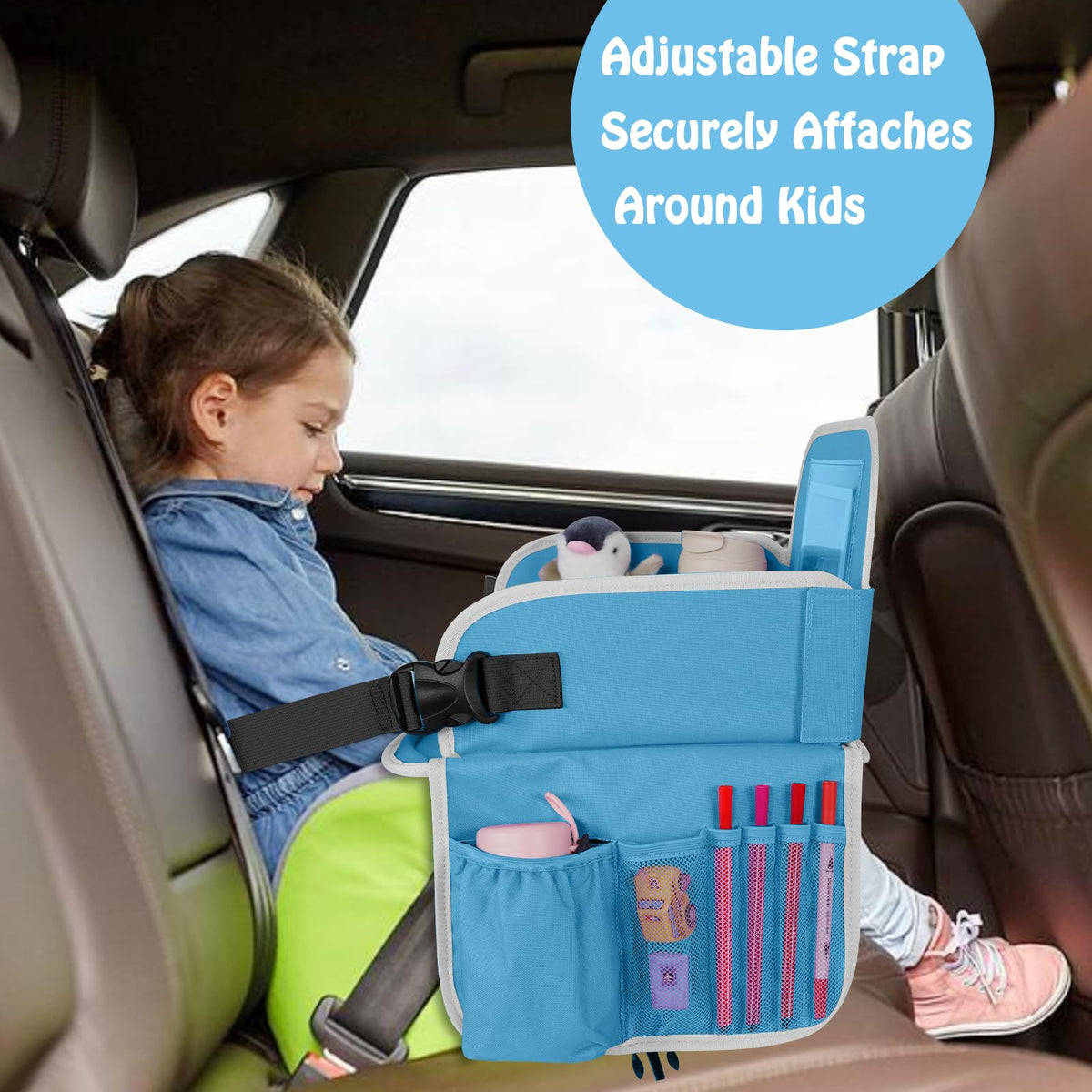 Kids Travel Tray for Boys or Girls (Grey+Blue)