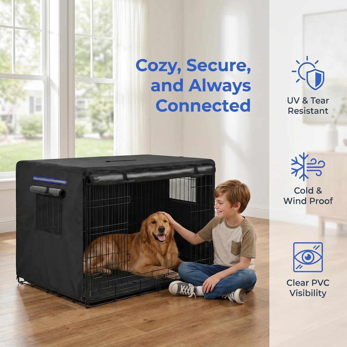 Dog Crate Cover for 38 (38"L x 26.3"W x 31"H)