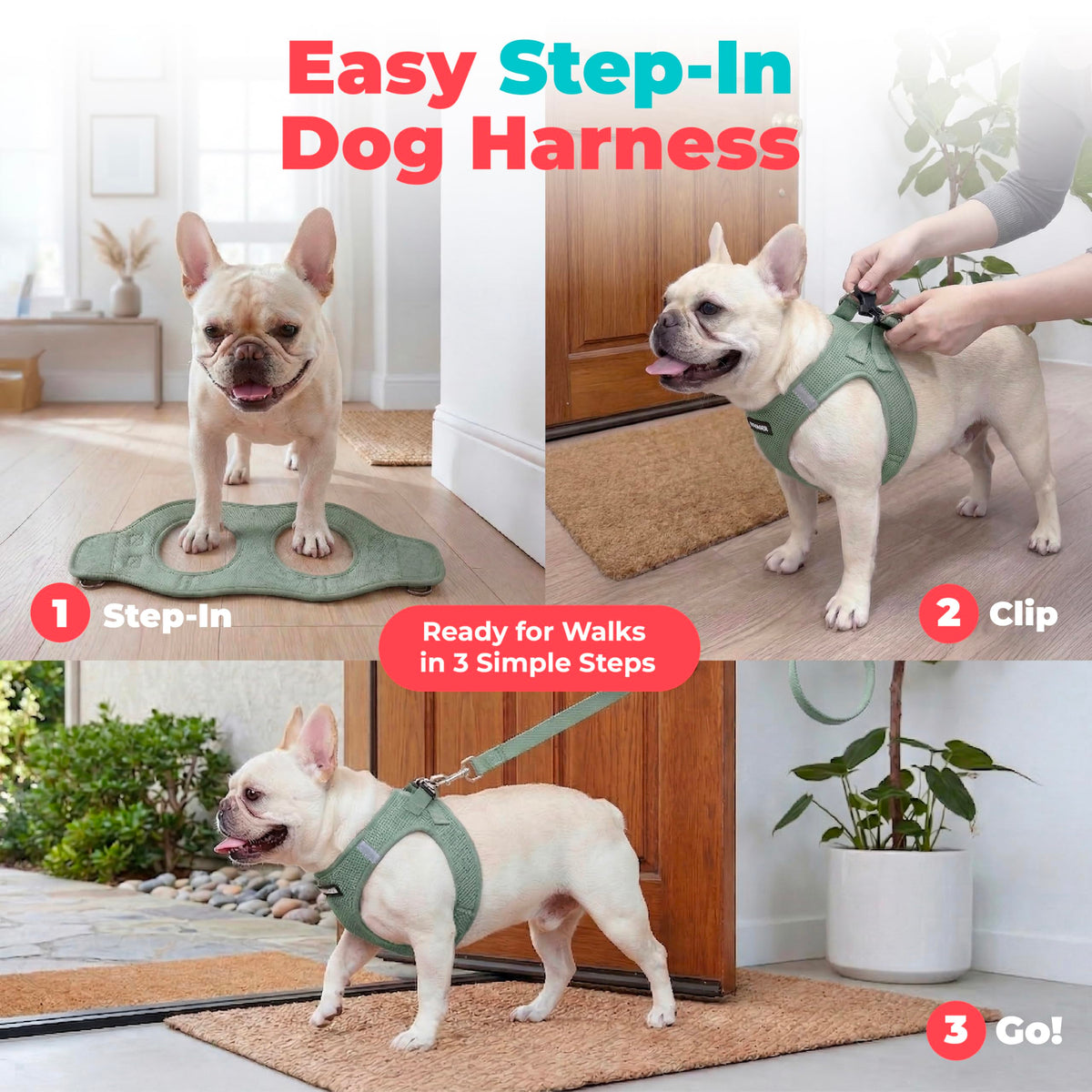 Voyager Step in Air Dog Vest Harness (Moss Green / XXXS (Chest: 11 - 12"))