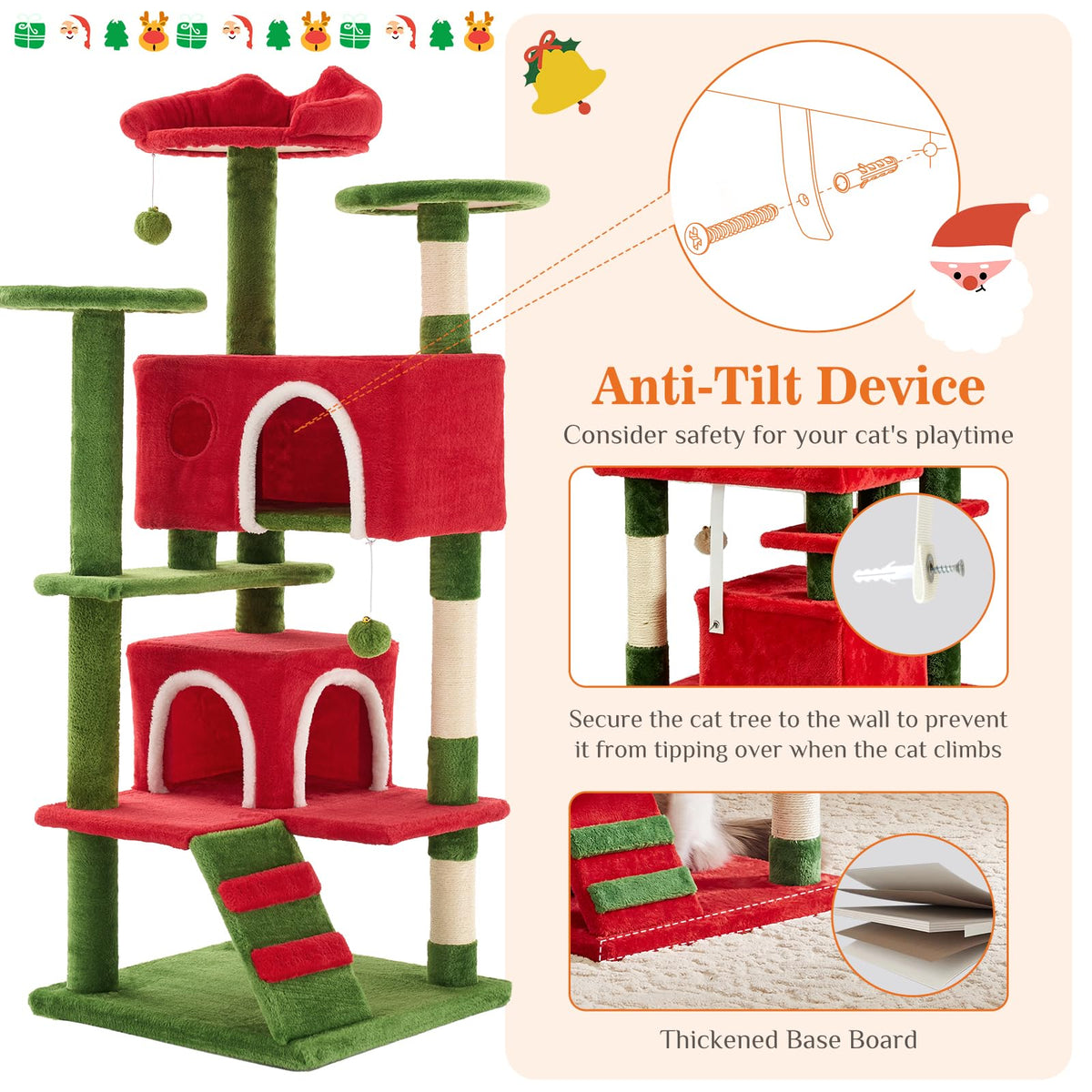 54 inch Cat Tree Tower with Scratching Posts