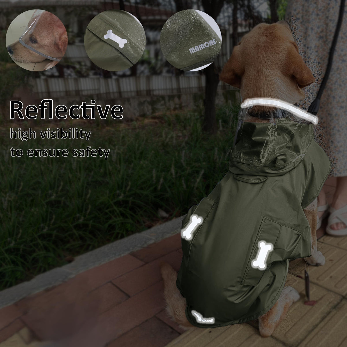 Waterproof Dog Raincoat (Army Green / X-Large)