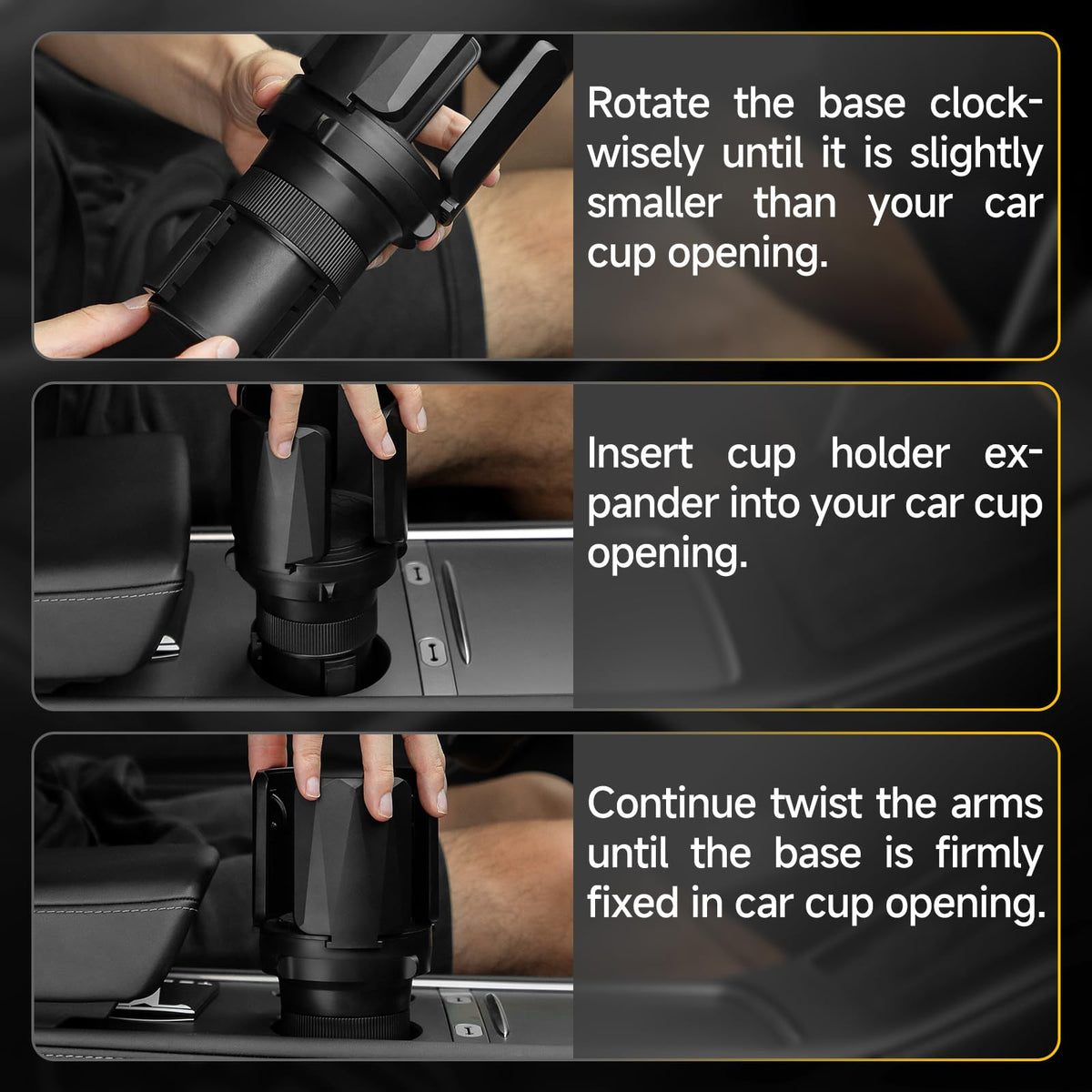 2Pack Cup Holder Expander with Expandable Arms (2PACK)