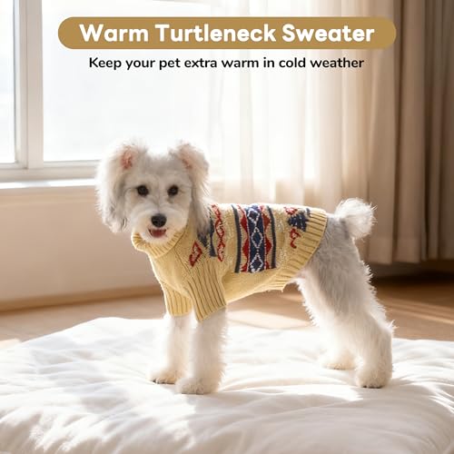 Ugly Christmas Dog Sweater with Leash Hole (X-Small / khaki)
