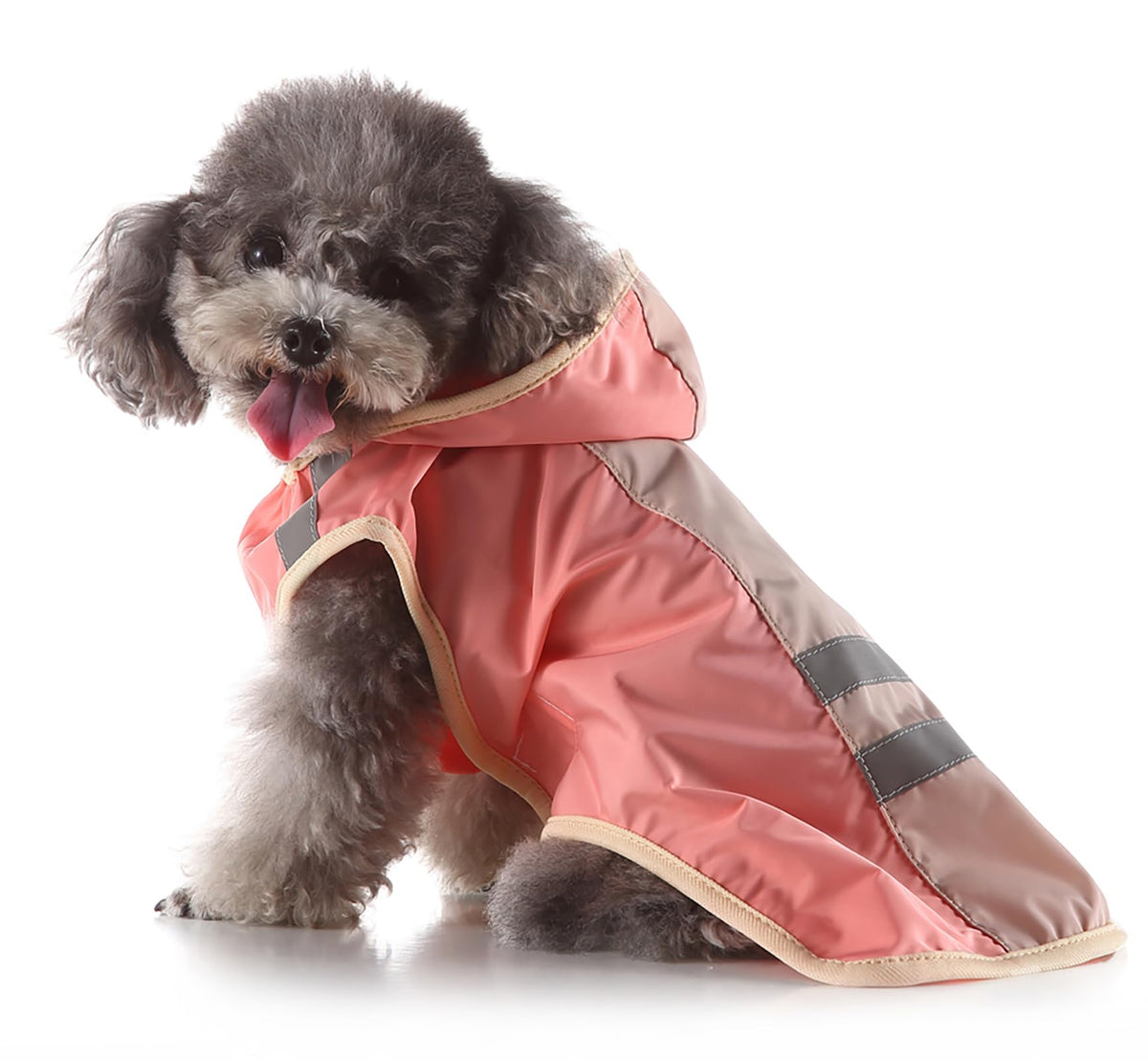 Dog Raincoat Hooded Reflective Waterproof Slicker Poncho (Pink / XS(1-2 pound))