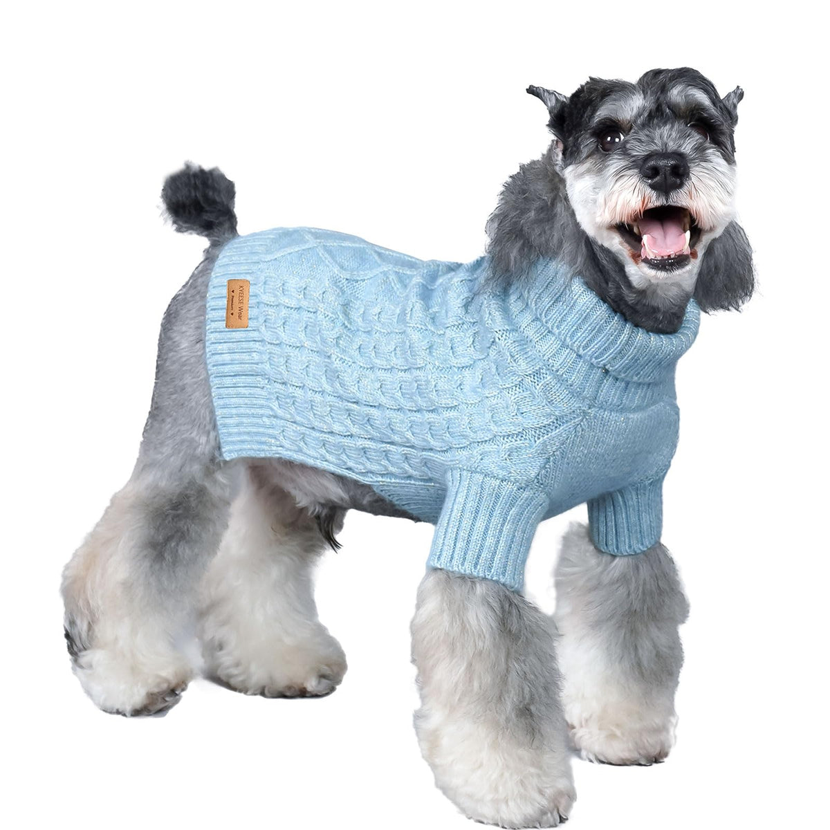 Dog Sweater for Small Dogs Turtleneck Thick Knit with Sleeves (Large / 08# Blue)