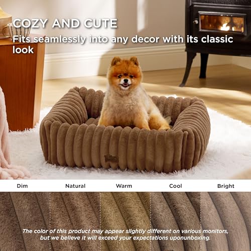ComfyFleece® Cute Dog Bed Medium Large Size Dog (30.0"L x 24.0"W x 8.0"Th / Camel Brown)