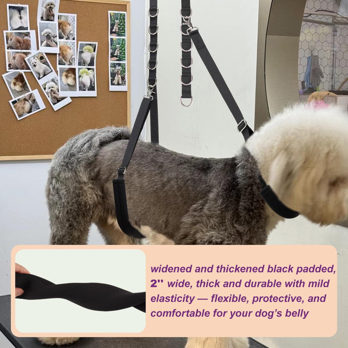 Dog Grooming Belly Strap (Sky Blue)