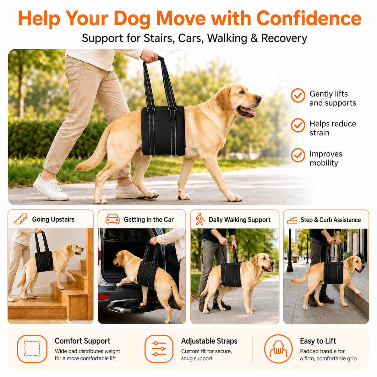 Adjustable Dog Sling for Small Dogs (Small)
