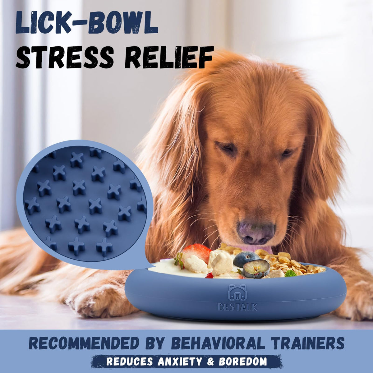 Dog Lick Bowl (Dark blue)
