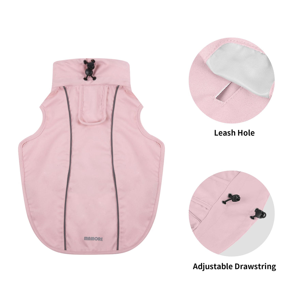 Waterproof Dog Raincoat (Pink / Large(22-37lb))