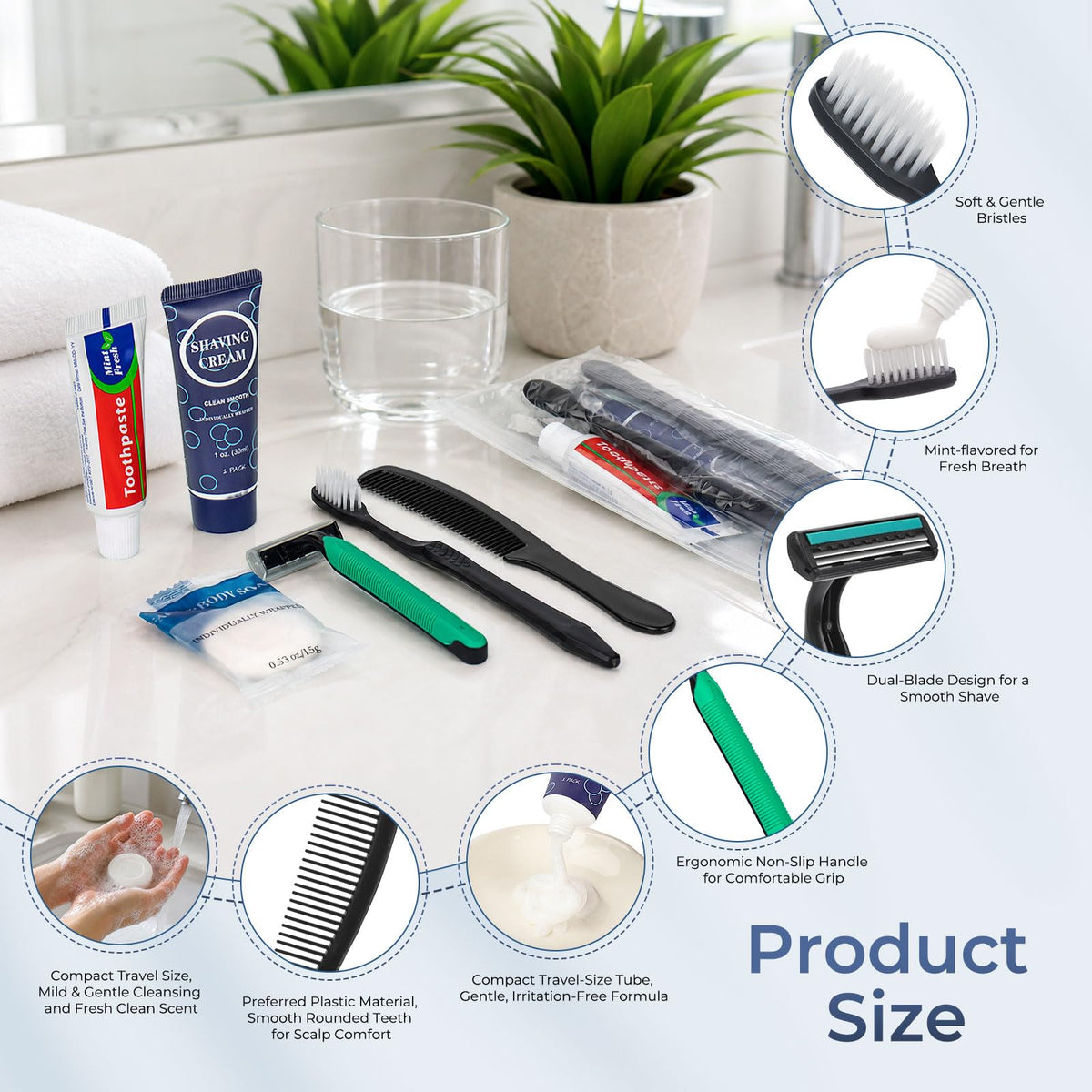 10 Pack Travel Toiletry Kit Bulk