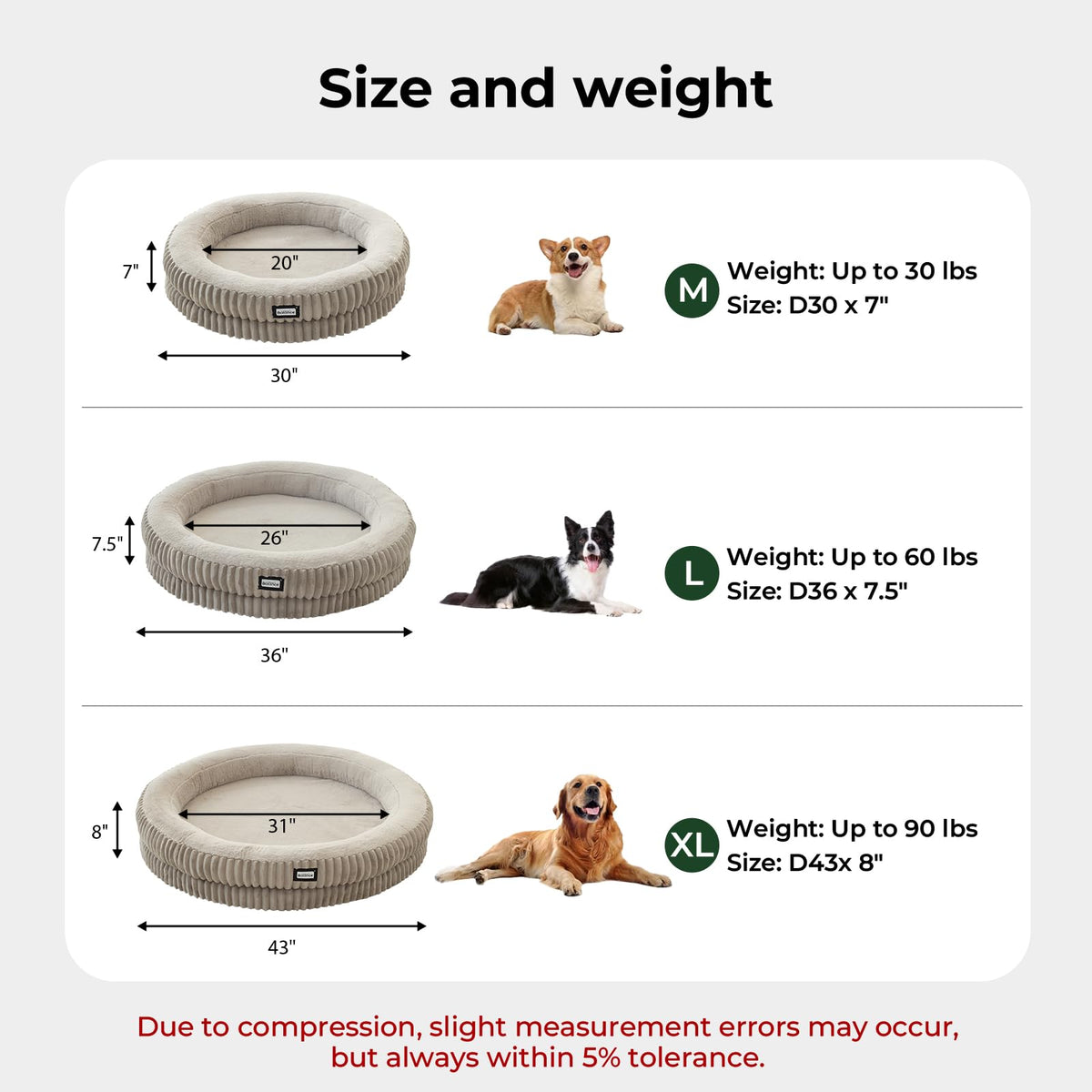 Donut Dog Bed (36.0"L x 36.0"W x 7.5"Th / Wind Chime)