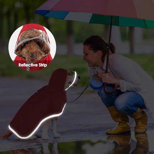 Dog Raincoat Ultra Lightweight Rain Jacket (2X-Large / Red)
