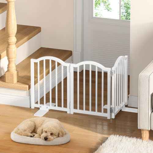 Short Dog Gate Indoor (White / 3 Panel-16''H, Up to 37''W)