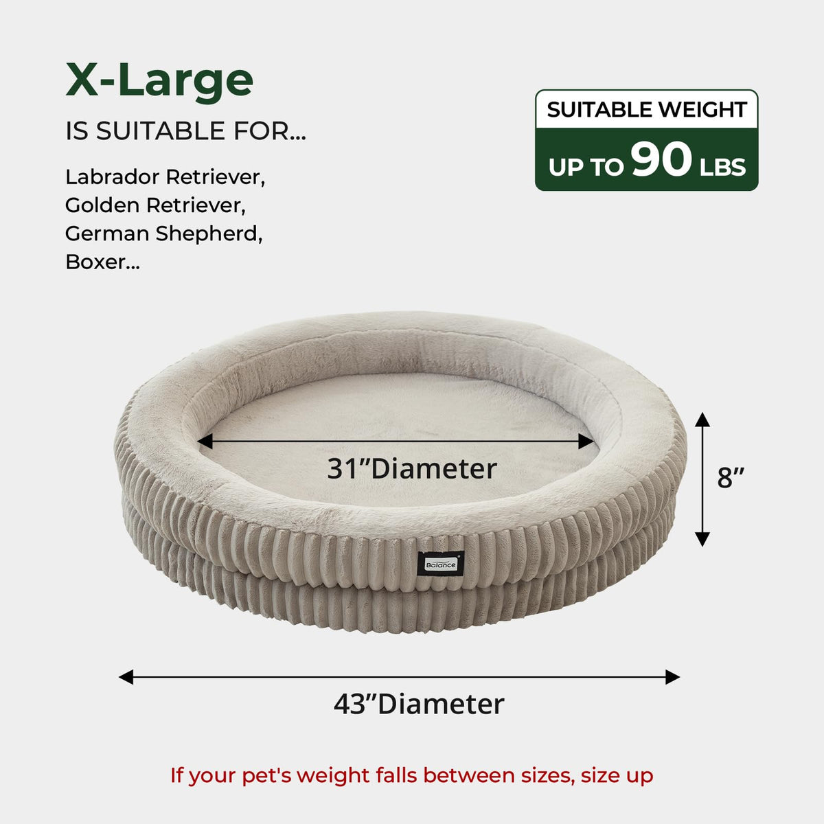 Donut Dog Bed (43.0"L x 43.0"W x 8"Th / Wind Chime)