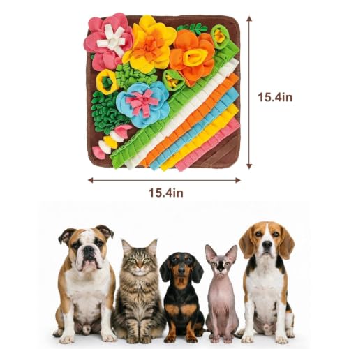 15.4" Snuffle Mat for Cats Dogs Small (15.4"L x 15.4"W / blown)