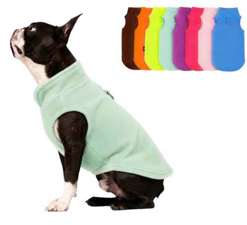 Dog Fleece Sweater with Leash Ring (L (10-16lbs) / Mint Green)