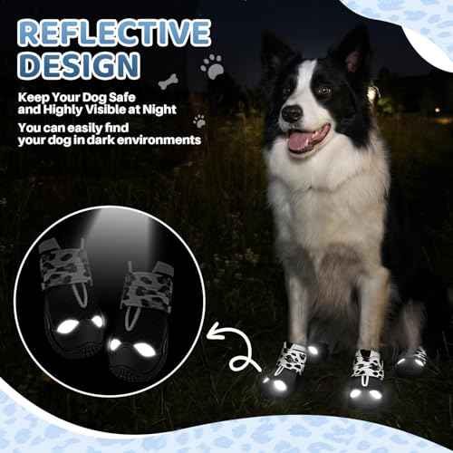 Dog Shoes for Large Small Medium Dogs (Black White / #2 (Width 1.8 inch) for 21-30 lbs)
