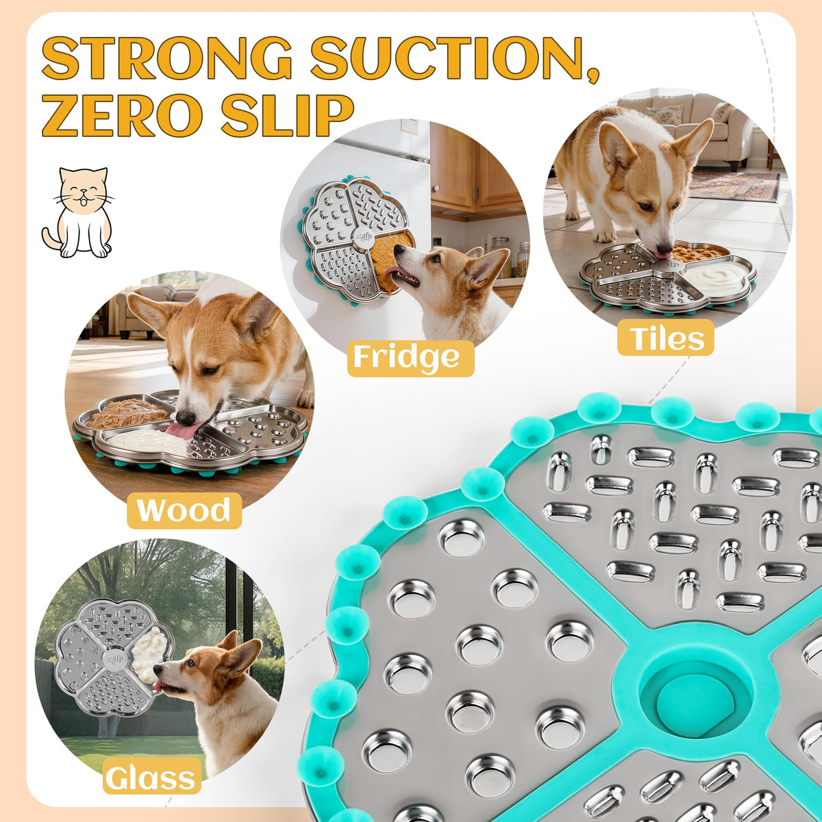 AFP Stainless Steel Lick Mat for Dogs & Cats