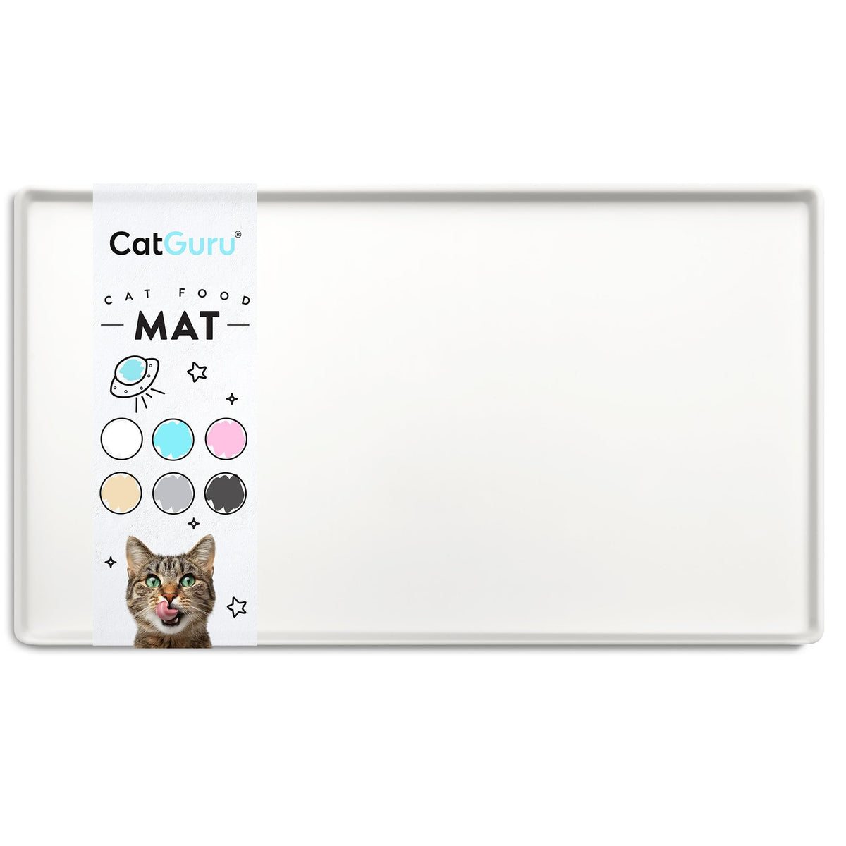 Premium Cat Food Mat (24"L x 14"W / Marshmallow)