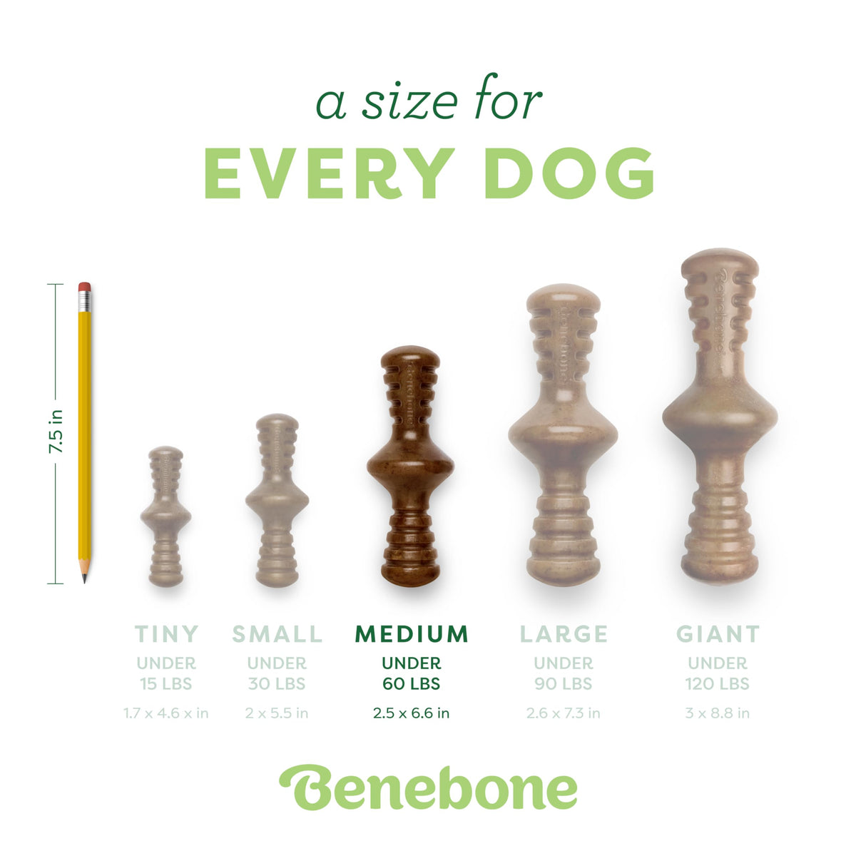 Zaggler Dog Chew Toy for Aggressive Chewers (REAL Bacon / Medium)