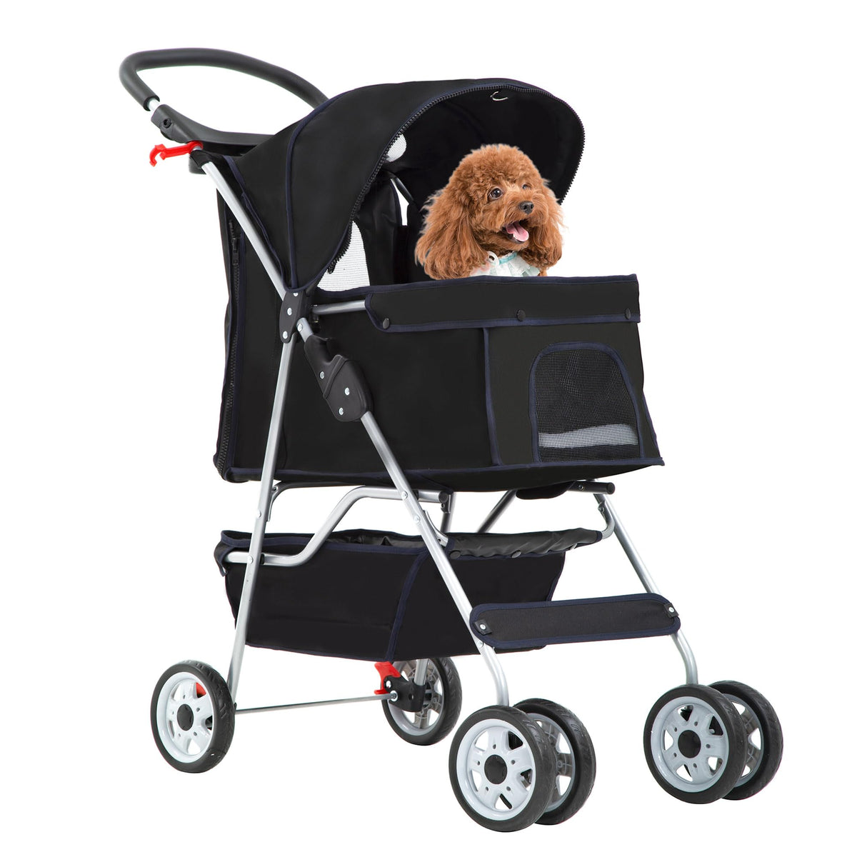 Pet Stroller 4 (Black / 4 Wheels)